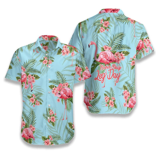 Flamingo Aloha Hawaiian Shirt, Tropical Workout Flamingo Hawaiian Shirt, Tropical Hawaiian Shirt - Perfect Gift For Men Women, Friends, Family - Amzanimalsgift