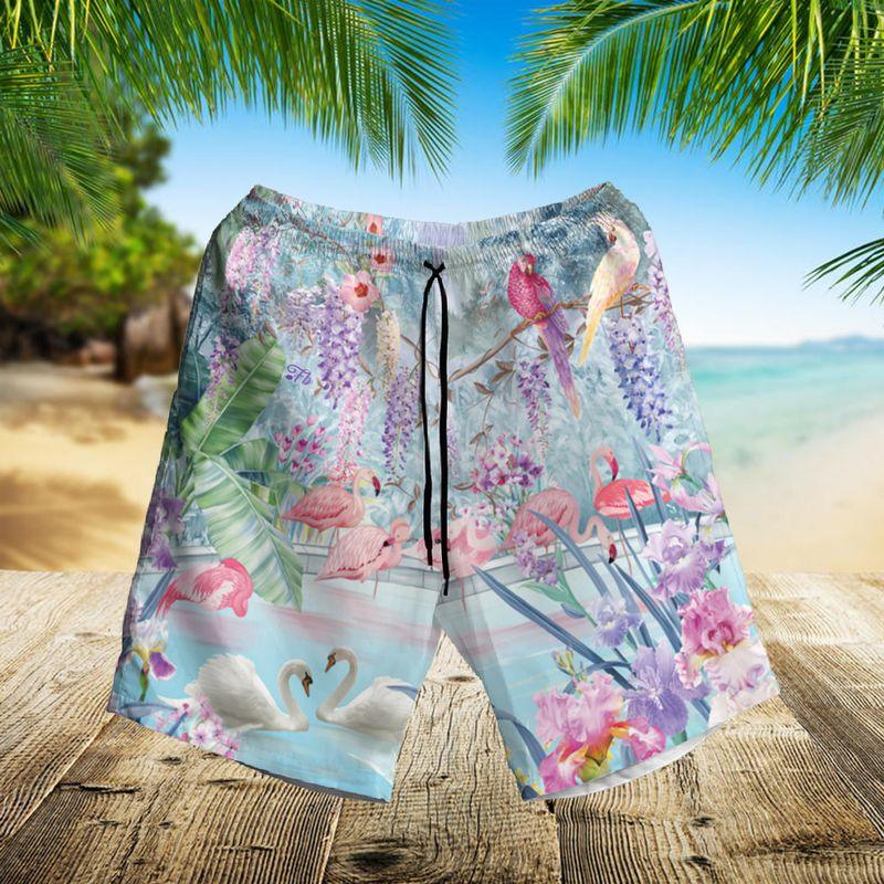 Flamingo Aloha Hawaiian Shirts For Summer, Flamingo Birds Flowers Hawaiian Set For Men Women, Gift For Friend, Family, Flamingo Lovers - Amzanimalsgift