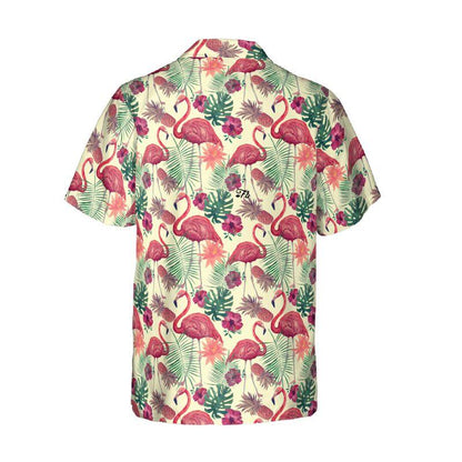 Flamingo Aloha Hawaiian Shirts For Summer, Tropical Theme Pattern Hawaiian Set For Men Women, Gift For Friend, Family, Flamingo Lovers - Amzanimalsgift