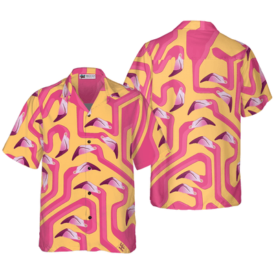 Flamingo Hawaiian Shirt, Funny Flamingo Aloha Shirt For Men - Perfect Gift For Men, Husband, Boyfriend, Friend, Family - Amzanimalsgift
