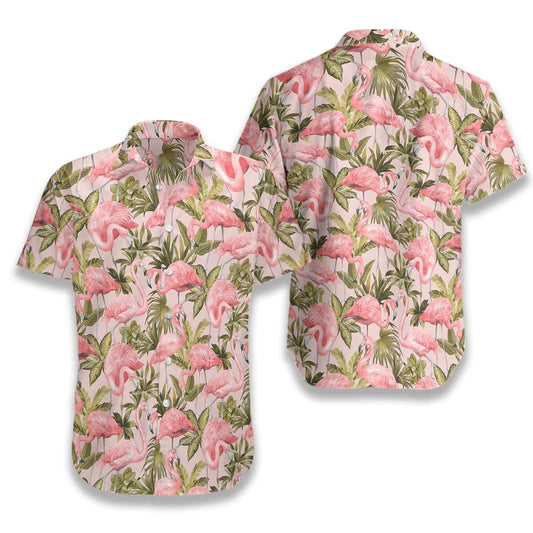 Flamingo Hawaiian Shirt, Tropical Aloha Shirt, Summer Aloha Hawaiian Shirt - Perfect Gift For Men Women, Friends, Family, Summer Lovers - Amzanimalsgift
