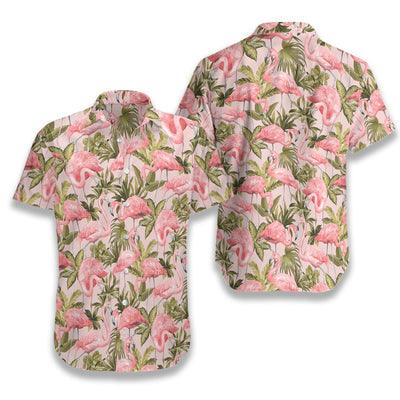 Flamingo Hawaiian Shirt, Tropical Flamingo Aloha Shirt For Men - Perfect Gift For Men, Husband, Boyfriend, Friend, Family - Amzanimalsgift