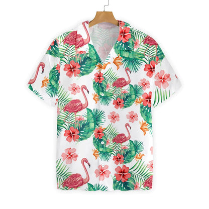 Flamingo Hawaiian Shirt - Tropical Workout Flamingo Biceps Hawaiian Shirt, Flamingo Aloha Shirt - Gift For Men Women, Friends, Family - Amzanimalsgift
