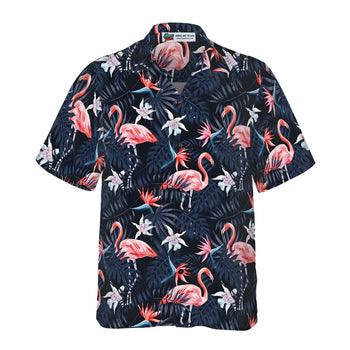 Flamingos And Flower Hawaiian Shirt - Perfect Gift For Flamingo Lover, Friend, Family - Amzanimalsgift