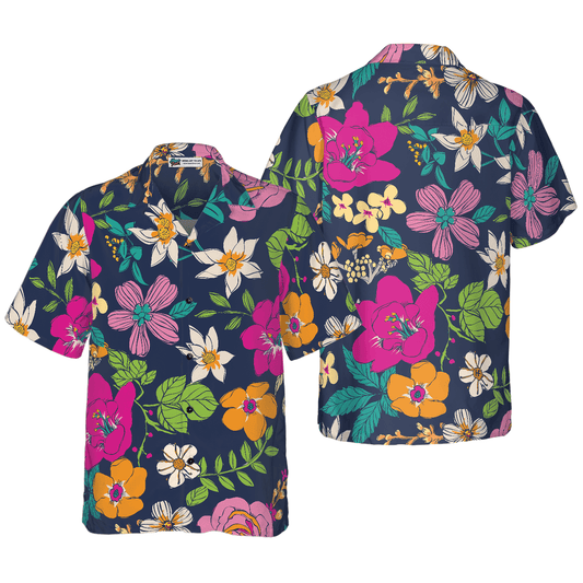 Floral Flower Hawaiian Shirt, Colorful Summer Aloha Shirt For Men Women, Perfect Gift For Friend, Team, Family - Amzanimalsgift