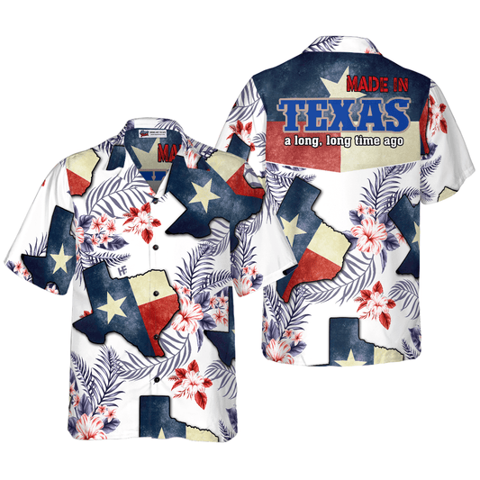 Floral Texas Hawaiian Shirt, Made In A Long Time Ago Texas State, Proud Texas Flag, Summer Aloha Shirt Perfect Gift For Men Women - Amzanimalsgift