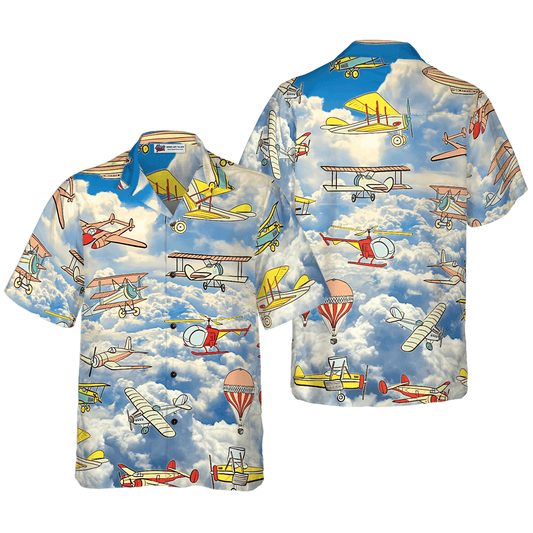 Fly Away Plane Sky Aloha Hawaiian Shirt For Summer, Colorful Shirt For Men Women, Perfect Gift For Friend, Team, Family, Plane Lovers, Fly Lovers - Amzanimalsgift