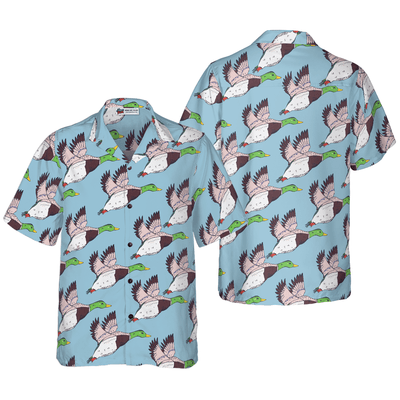 Flying Ducks Hawaiian Shirt, Funny Ducks Aloha Shirt For Men - Perfect Gift For Husband, Boyfriend, Friend, Family - Amzanimalsgift