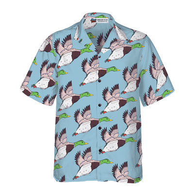 Flying Ducks Hawaiian Shirt, Funny Ducks Aloha Shirt For Men - Perfect Gift For Husband, Boyfriend, Friend, Family - Amzanimalsgift