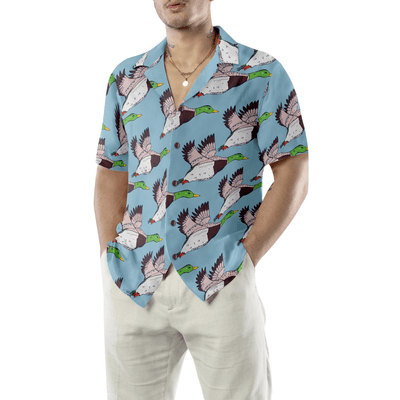 Flying Ducks Hawaiian Shirt, Funny Ducks Aloha Shirt For Men - Perfect Gift For Husband, Boyfriend, Friend, Family - Amzanimalsgift