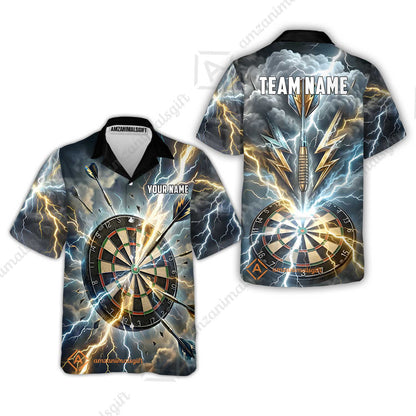 Custom Darts Team Jersey, Personalized Lightning Darts Polo Shirt For Players With Name & Team Name