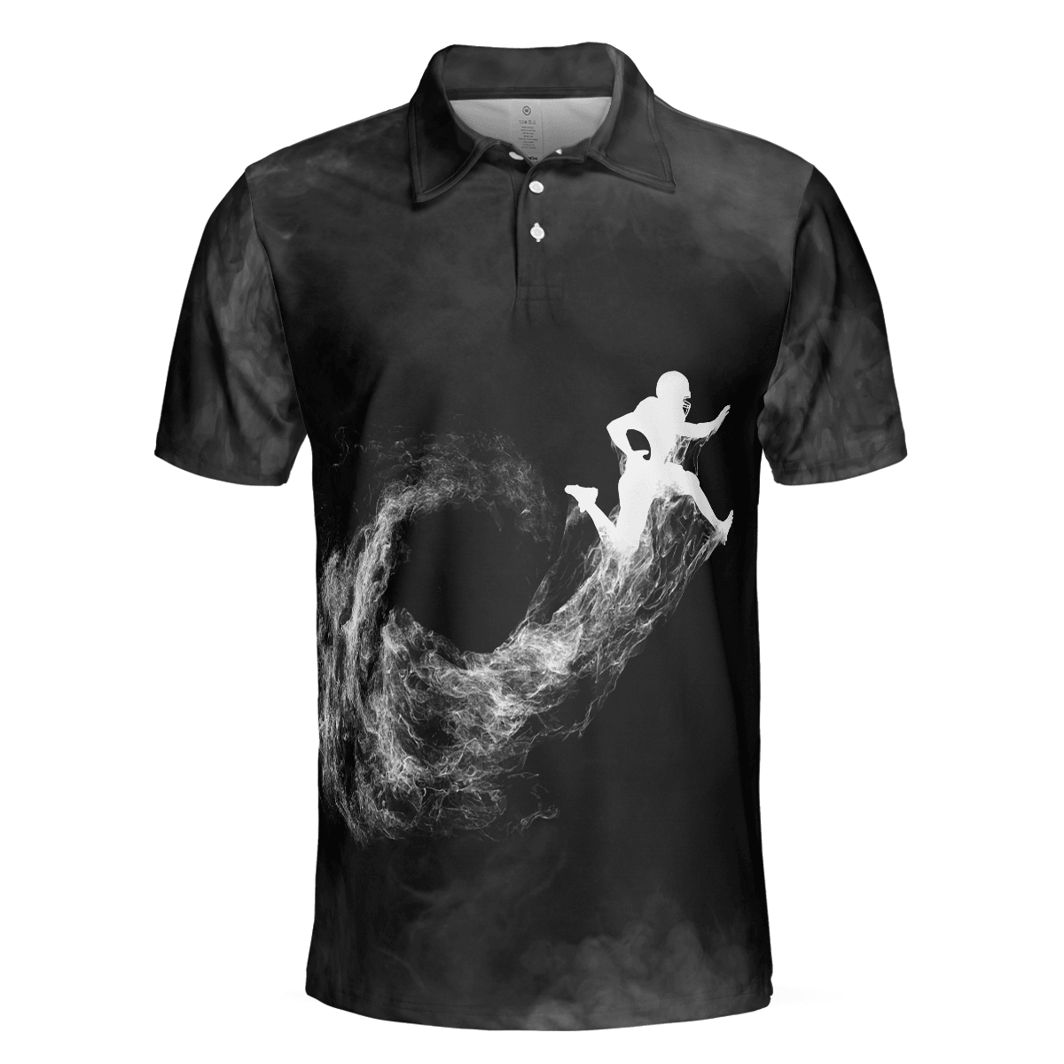 Football Men Polo Shirt, American Football On Smoke Black Theme Background, Best Football Polo Shirt - Gift For Men, American Football Lovers - Amzanimalsgift