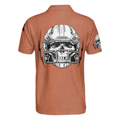 Football Men Polo Shirt, American Football Texture, Skull Football Player Polo Shirt - Gift For Men, American Football Lovers - Amzanimalsgift