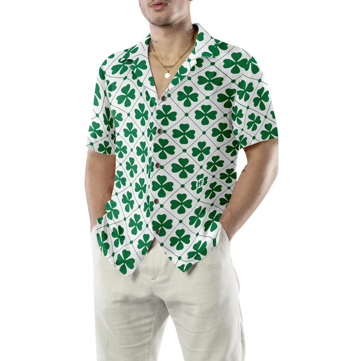 Four Leaf St Patrick's Day Aloha Hawaiian Shirt - Perfect Gift For Lover, Friend, Family - Amzanimalsgift