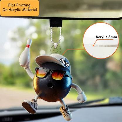 Personalized Funny Bowling Ball & Pin Ornament – Flaming Shades Christmas Decor