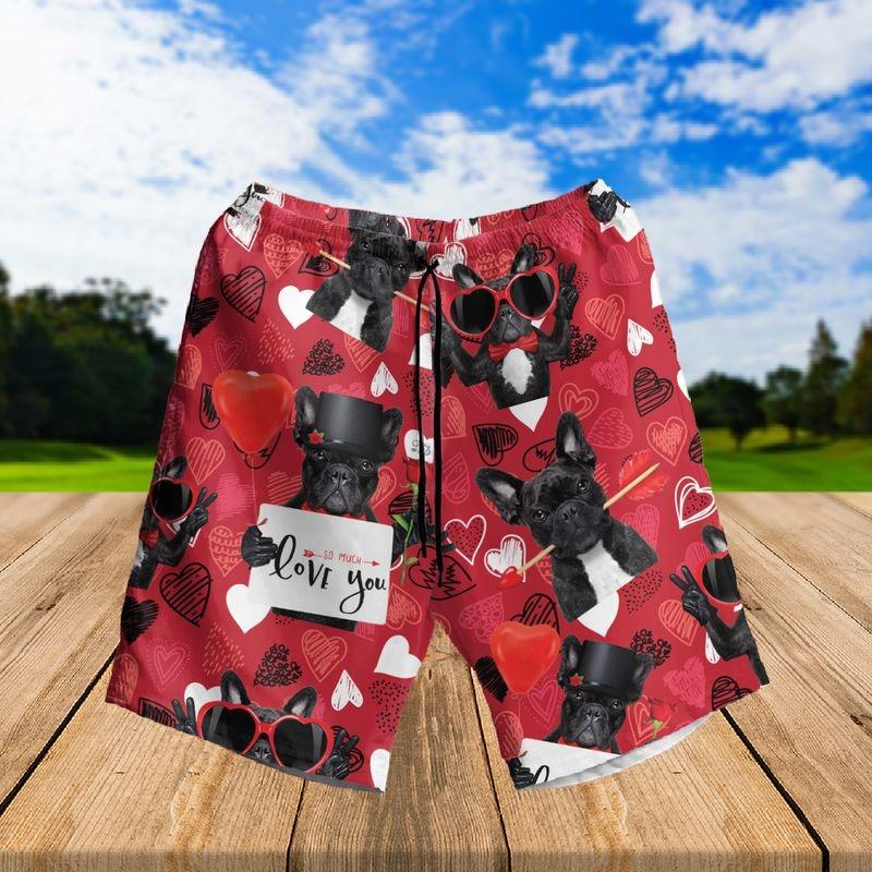 French Bull Dog Aloha Hawaiian Shirt - Black French Bull Dog Hawaiian Shirt, Romantic Pattern Valentine Hawaiian Shirt For Men & Women, Bull Dog Lover - Amzanimalsgift