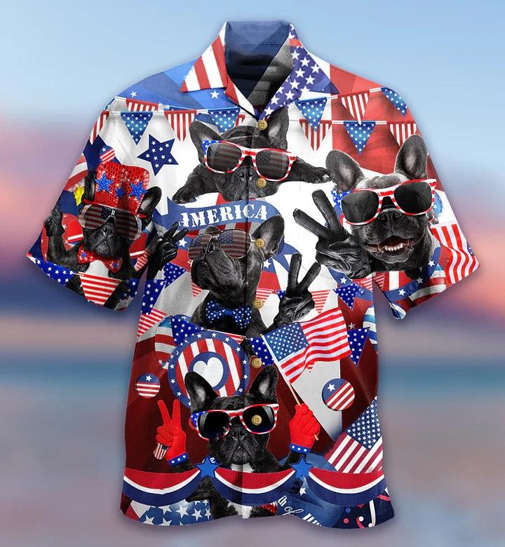 French Bulldog Aloha Hawaii Shirt - French Bulldog Loves America Hawaiian Shirt For Summer - Perfect Gift For Dog Lovers, Friend, Family - Amzanimalsgift