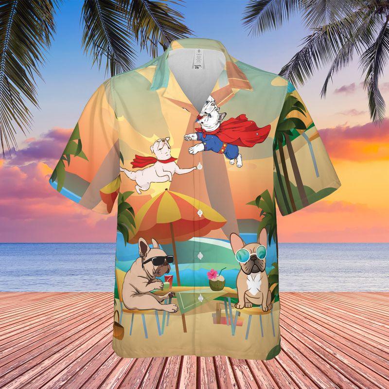 French Bulldog Aloha Hawaiian Shirts For Summer, Tropical Hawaiian Set Holiday Outfits For Men Women, Gift For Friend, Dog Lovers, Dog Mom Dad, Family - Amzanimalsgift
