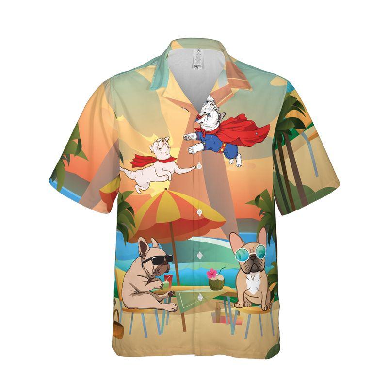 French Bulldog Aloha Hawaiian Shirts For Summer, Tropical Hawaiian Set Holiday Outfits For Men Women, Gift For Friend, Dog Lovers, Dog Mom Dad, Family - Amzanimalsgift