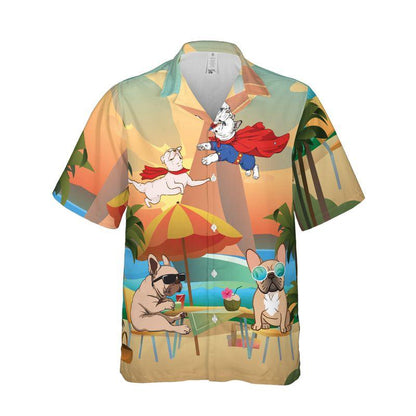 French Bulldog Aloha Hawaiian Shirts For Summer, Tropical Hawaiian Set Holiday Outfits For Men Women, Gift For Friend, Dog Lovers, Dog Mom Dad, Family - Amzanimalsgift