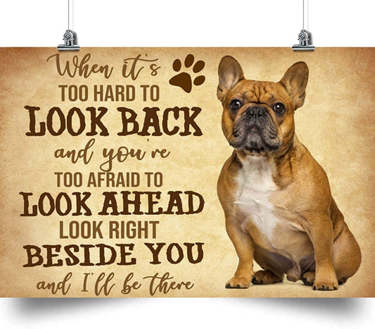 French Bulldog Landscape Canvas - French Bulldog When It Is Too Hard To Look Back Landscape Canvas - Gift For Dog Lovers, Friends, Family - Amzanimalsgift