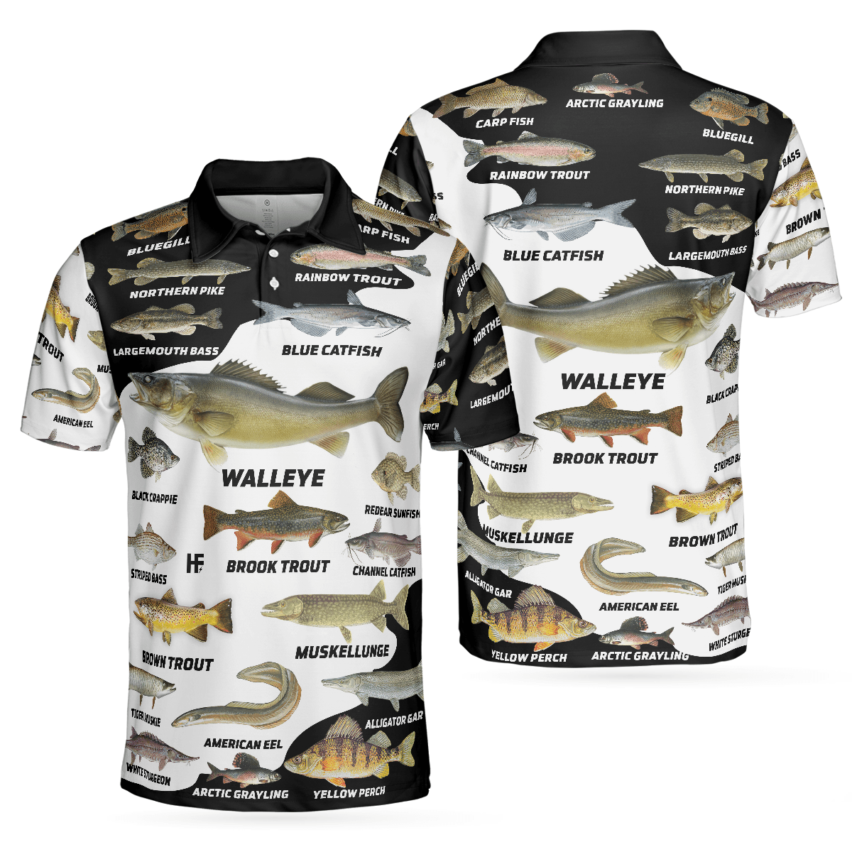 Freshwater Fish Types All Over Print Polo Shirt, Polo Golf Shirt For Men, Best Golf Shirt - Amzanimalsgift