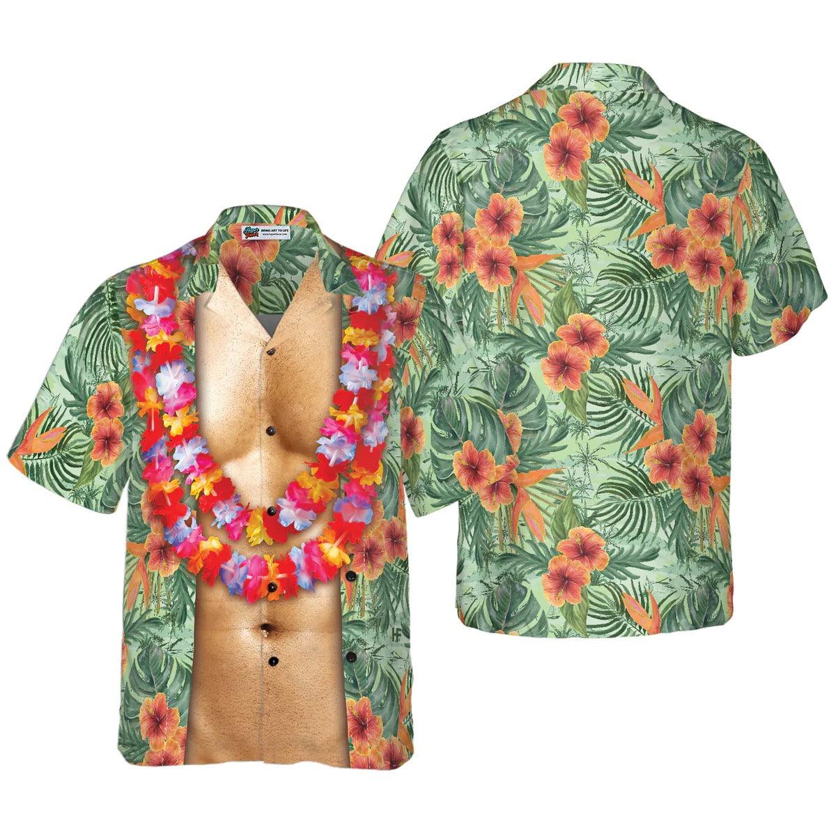 Tropical Floral Flamingo Shirt For Men Hawaiian Shirt - Trendy Aloha