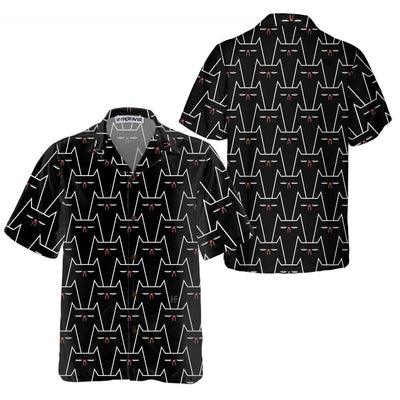 Funny Black Cat Pattern Hawaiian Shirt, Funny Black Cat Aloha Shirt For Men - Perfect Gift For Men, Cat Lovers, Husband, Boyfriend, Friend, Family - Amzanimalsgift