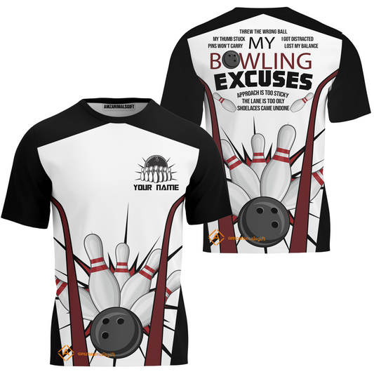 Funny Bowling Custom Polo T-Shirt - Custom Name Funny Bowling Polo Shirts Personalized Bowling Jersey Polo Shirts