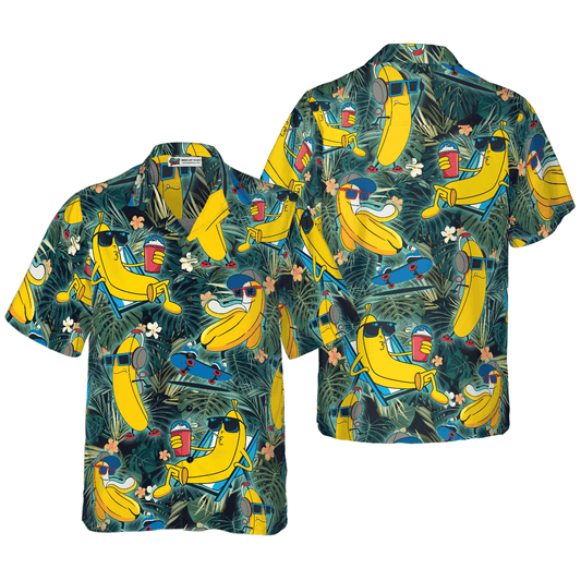 Funny Chill Tropical Banana Hawaiian Shirt, Colorful Summer Aloha Shirt For Men Women, Perfect Gift For Friend, Team - Amzanimalsgift