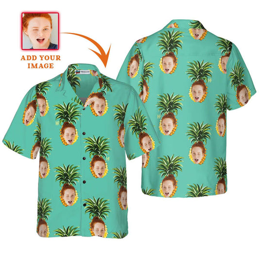 Funny Custom Face Pineapple Hawaiian Shirt, Custom Photo Hawaiian Shirt - Personalized Summer Gifts For Men, Women - Amzanimalsgift