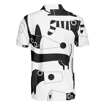 Funny Dachshund Men Polo Shirt, All My Dog Dachshund Shirt For Men, Black And White Dog Lover Polo Shirt, Gift For Dog Lovers - Amzanimalsgift