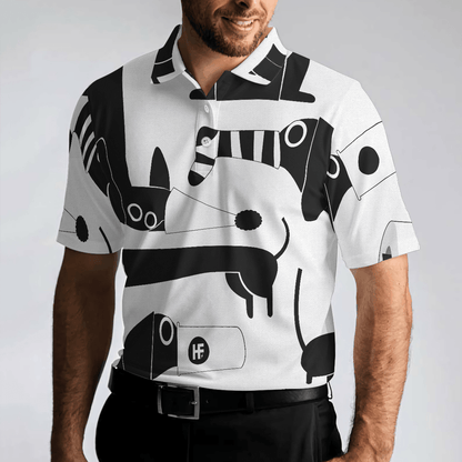Funny Dachshund Men Polo Shirt, All My Dog Dachshund Shirt For Men, Black And White Dog Lover Polo Shirt, Gift For Dog Lovers - Amzanimalsgift