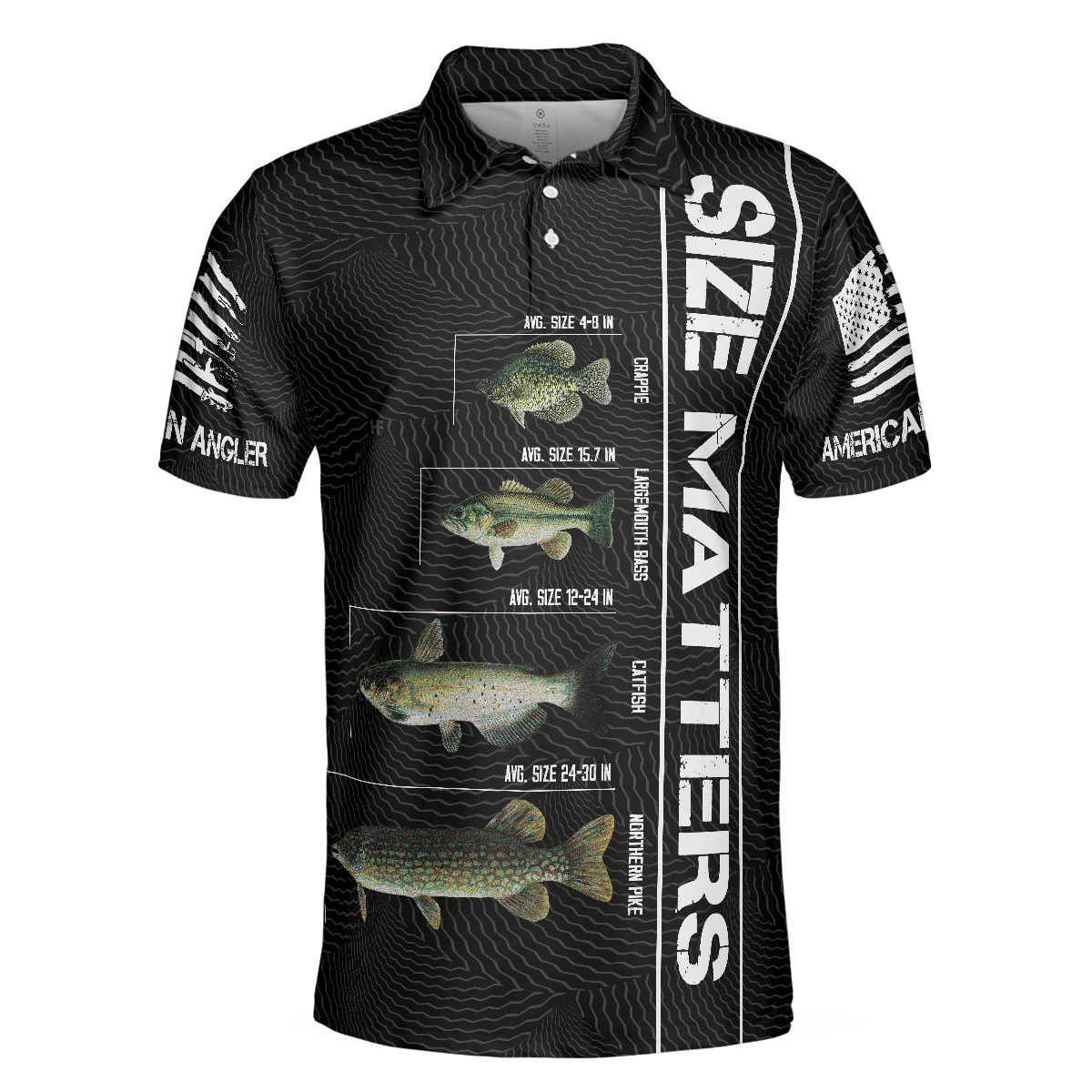 Funny Fishing Men Polo Shirt, Funny Size Matters, Stop Staring At My Bass American Flag Fishing Shirt For Men, Gift For Fishing Lovers - Amzanimalsgift