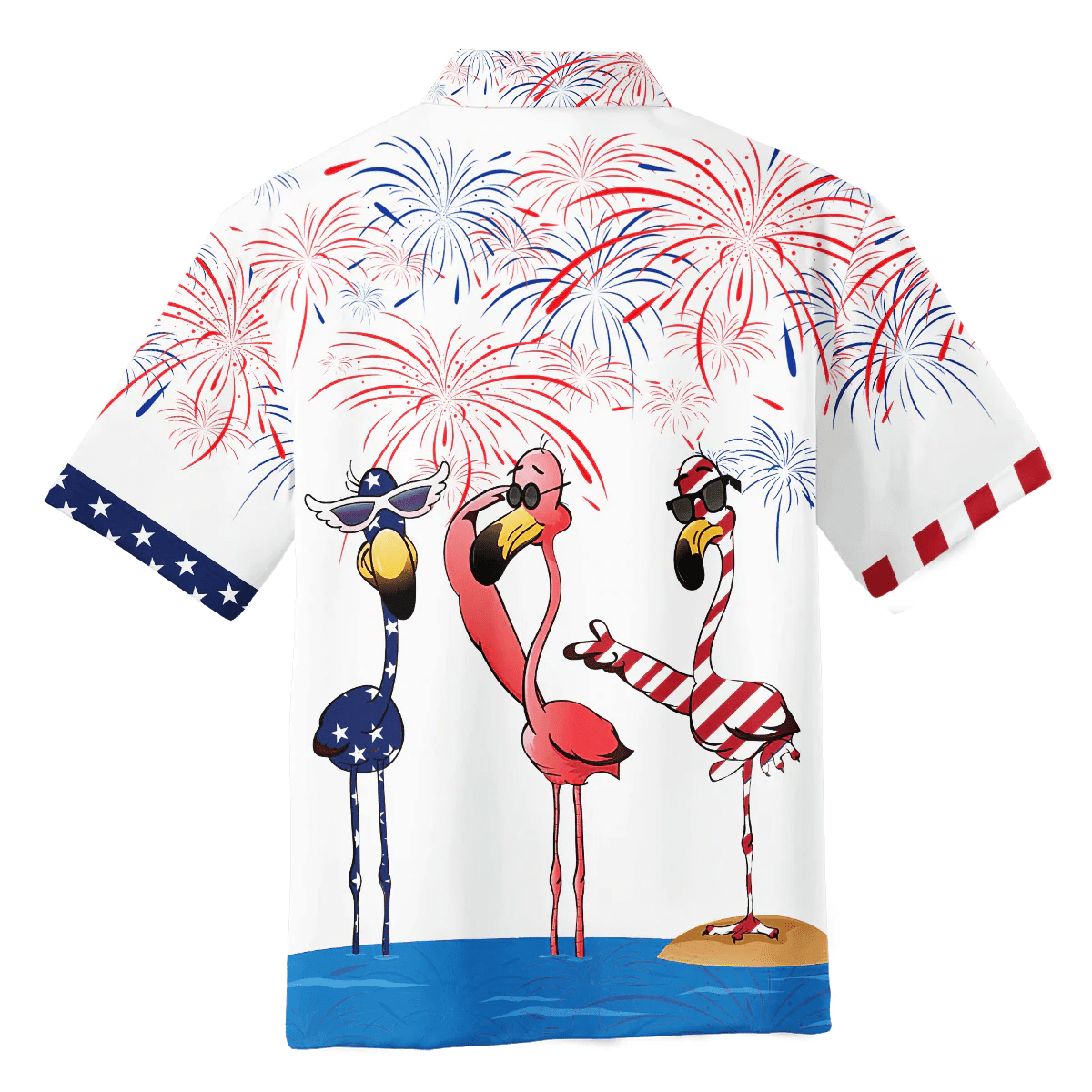 Funny Flamingo Aloha Hawaiian Shirts For Summer, Independence Day Is Coming, Happy 4th of July Hawaiian Shirt For Men Women, Gift For Flamingo Lovers - Amzanimalsgift