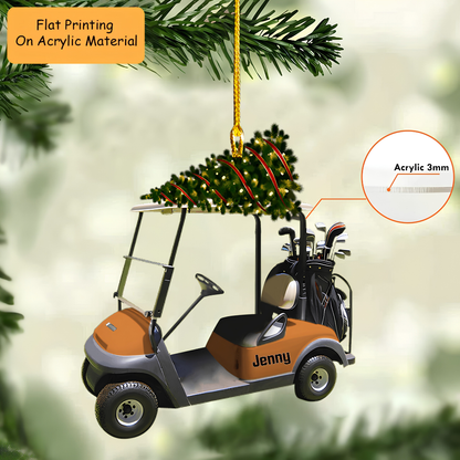 Personalized Golf  Cart Acrylic Ornament, Golf Keychain, Car Ornament, Christmas Ornament Gifts