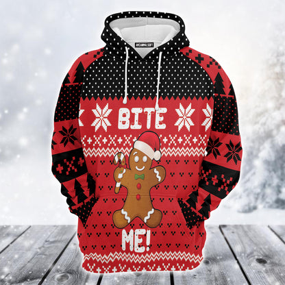Gingerbread Xmas Premium Christmas Hoodie, Gingerbread Bite Me Unisex Hoodie For Men & Women - Perfect Gift For Christmas, Gingerbread Lovers, Family