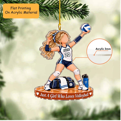 Personalized Volleyball Christmas Ornament, Volleyball Girl Player, Custom Ornament Christmas Gift, Keychain Volleyball, Car Ornament Volleyball
