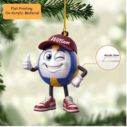 Personalized Christmas Volleyball Ornament, Volleyball Ball Player, Custom Ornament Christmas Gift, Keychain Volleyball Christmas, Car Ornament Volleyball Christmas