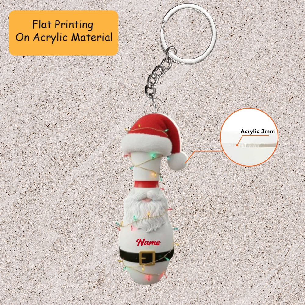 Personalized Bowling Ball Ornament, Bowling Christmas Keychain, Car Ornament