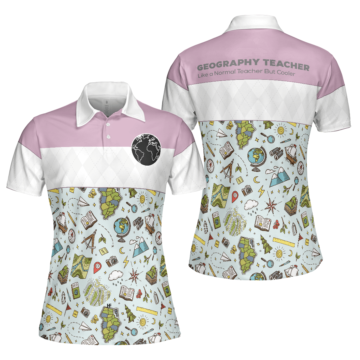 Geography Teacher Women Polo Shirt, Geography Teacher Like A Normal Teacher But Cooler Women Polo Shirts, Best Gift For Teacher's Day, Ladies - Amzanimalsgift