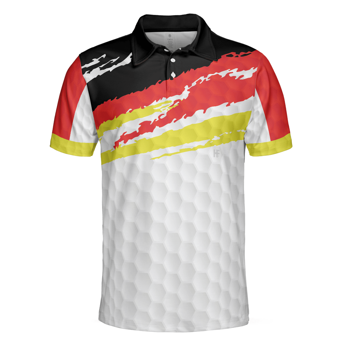 German Flag Golf Texture Short Sleeve All Over Print Men Polo Shirt, Paint Art Polo Shirt, Best Golf Shirt For Men - Amzanimalsgift