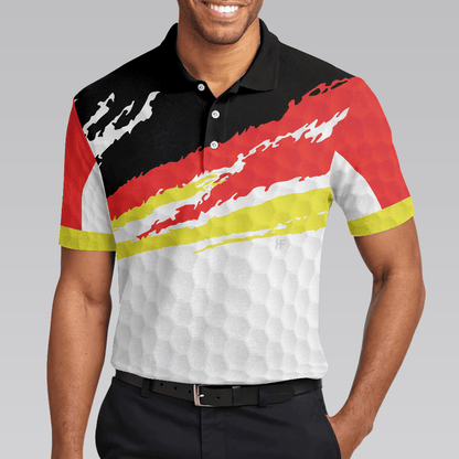 German Flag Golf Texture Short Sleeve All Over Print Men Polo Shirt, Paint Art Polo Shirt, Best Golf Shirt For Men - Amzanimalsgift