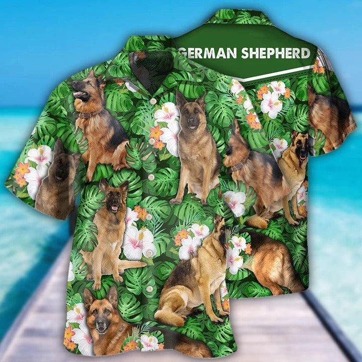 German Shepherd Aloha Hawaii Shirt - Dog Lover Tropical Life Cool Style Hawaiian Shirt For Summer - Perfect Gift For Dog Lovers, Friend, Family - Amzanimalsgift