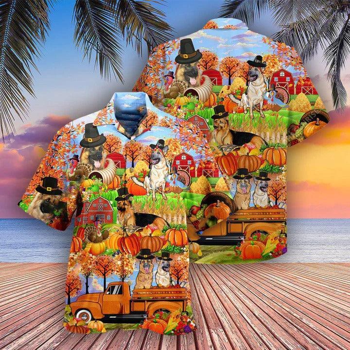 German Shepherd Aloha Hawaii Shirt - Dogs Love Autumn Hawaiian Shirt For Summer - Perfect Gift For Dog Lovers, Friend, Family - Amzanimalsgift
