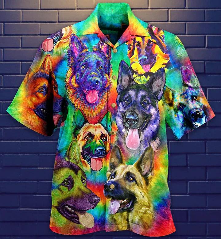 German Shepherd Aloha Hawaii Shirt - German Shepherd Dogs Love Summer Colorful Hawaiian Shirt For Summer - Perfect Gift For Dog Lovers, Friend, Family - Amzanimalsgift