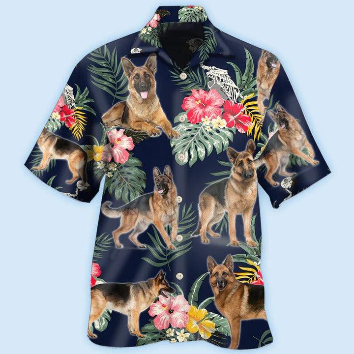 German Shepherd Aloha Hawaii Shirt - Tropical Floral Lover Hawaiian Shirt For Summer - Perfect Gift For Dog Lovers, Friend, Family - Amzanimalsgift
