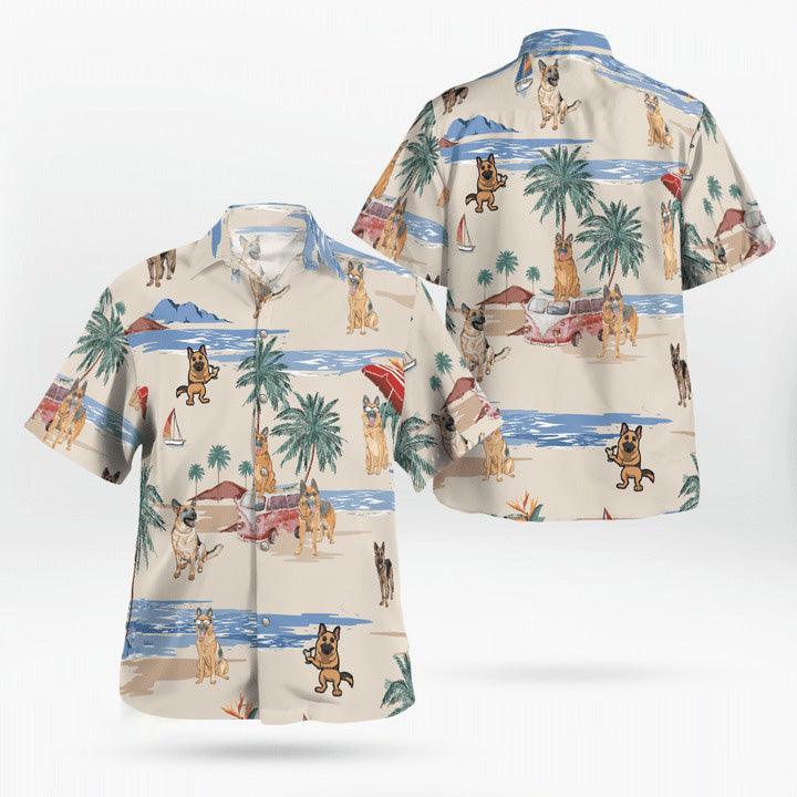 German Shepherd Aloha Hawaiian Shirt, German Shepherd Beach Hawaiian Shirt, Aloha Shirt For Summer - Perfect Gift For Men, Women, Dog Lover, Friend - Amzanimalsgift