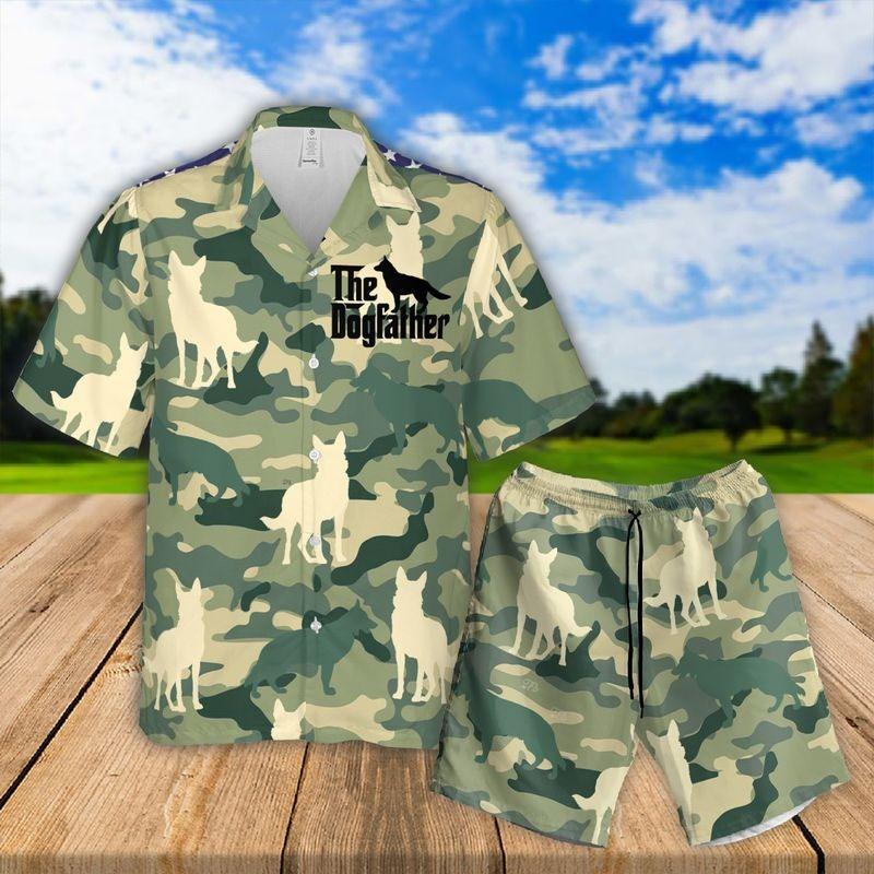 German Shepherd Aloha Hawaiian Shirt - US Flag Hawaiian Shirt, German Shepherd Dogfather Camo Hawaiian Shirt - Perfect Gift For Men & Women, Dog Lover - Amzanimalsgift