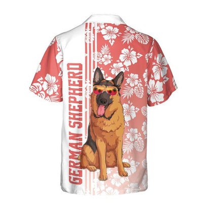 German Shepherd Aloha Hawaiian Shirts For Summer, Hibiscus Flower Hawaiian Set Holiday Outfits For Men Women, Gift For Dog Lovers, Dog Mom Dad, Friend - Amzanimalsgift